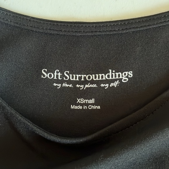 Soft Surroundings Womens Palamero Maxi Dress Black Pleated Knit Skirt XS EUC - Picture 9 of 10